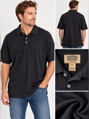 The Foundry Men’s Black Quick-Dri Pima Cotton Polo 2XL
